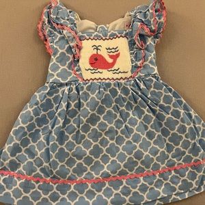 Smocked Sweets Pink Whale Dress. Never worn, size 3M.